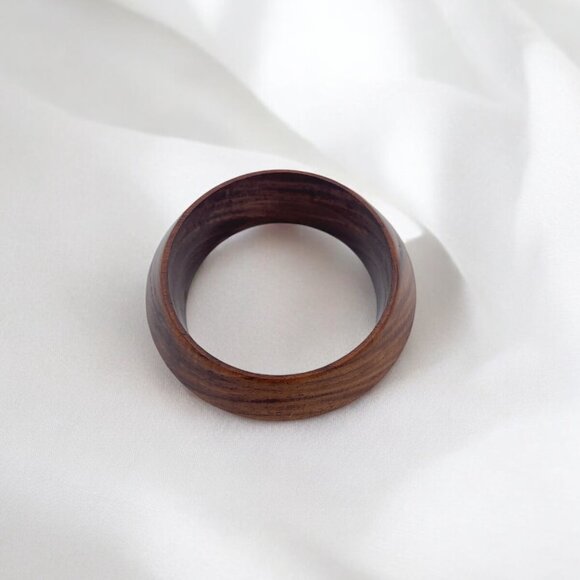 Tapered Wood Bangle - Minimalist Bohemian Wooden Bracelet - Picture 3 of 4